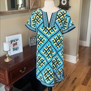 Colorful Crown and Ivy Dress Knee Length Bold Silky Womens 6